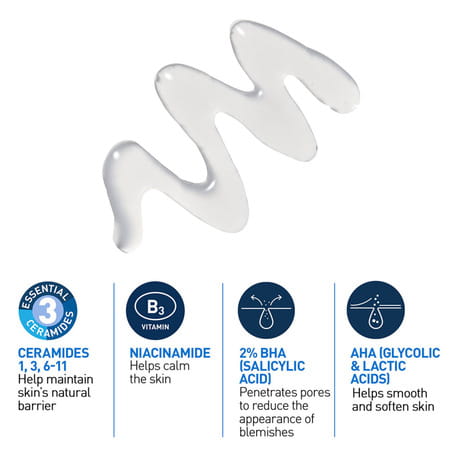 Cerave Blemish Control Gel With 2% Salicylic Acid, Aha & Niacinamide For Acne Spot Treatment 40ml