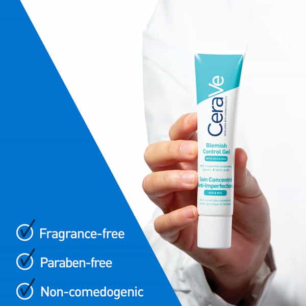 Cerave Blemish Control Gel With 2% Salicylic Acid | Aha & Niacinamide For Acne Spot Treatment 40Ml