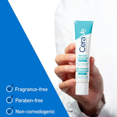Cerave Blemish Control Gel With 2% Salicylic Acid, Aha & Niacinamide For Acne Spot Treatment 40ml