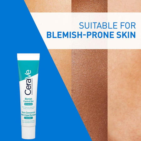Cerave Blemish Control Gel With 2% Salicylic Acid, Aha & Niacinamide For Acne Spot Treatment 40ml