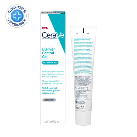 Cerave Blemish Control Gel With 2% Salicylic Acid, Aha & Niacinamide For Acne Spot Treatment 40ml