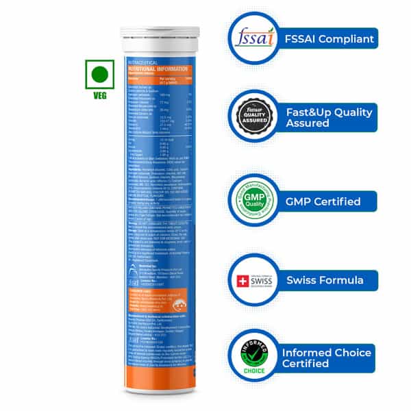Fast&Up Reload Instant Hydration And Energy Drink - 80 Effervescent Tablets -Orange Flavour