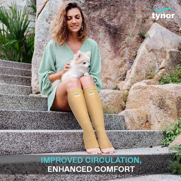 Tynor Compression Stocking Below Knee Classic Beige Xl Pack Of 2