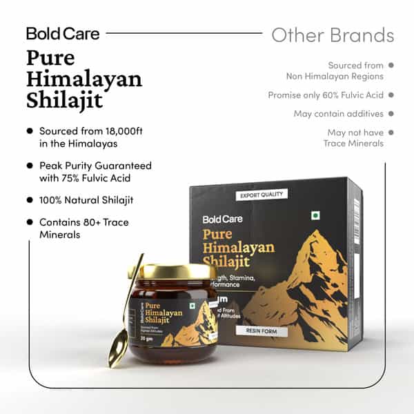 Bold Care Himalayan Shilajit Resin - Authentic | Pure & Premium Quality - 20G