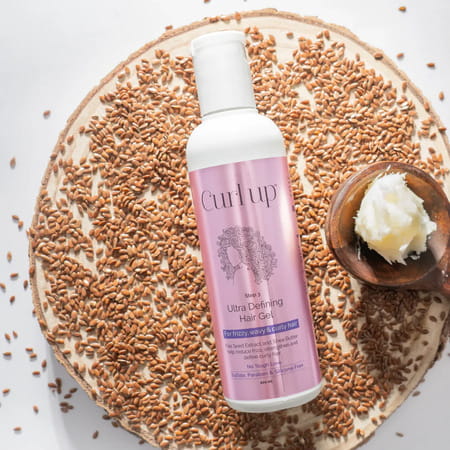 Curl Up Ultra Defining Curly Hair Gel | Strong Hold Flaxseed For Wavy & Curly Hair - 200 Ml