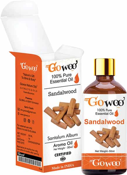 Go Woo 100% Pure Sandalwood Oil For Skin & Face Best Therapeutic Grade For Aromatherapy 50 Ml