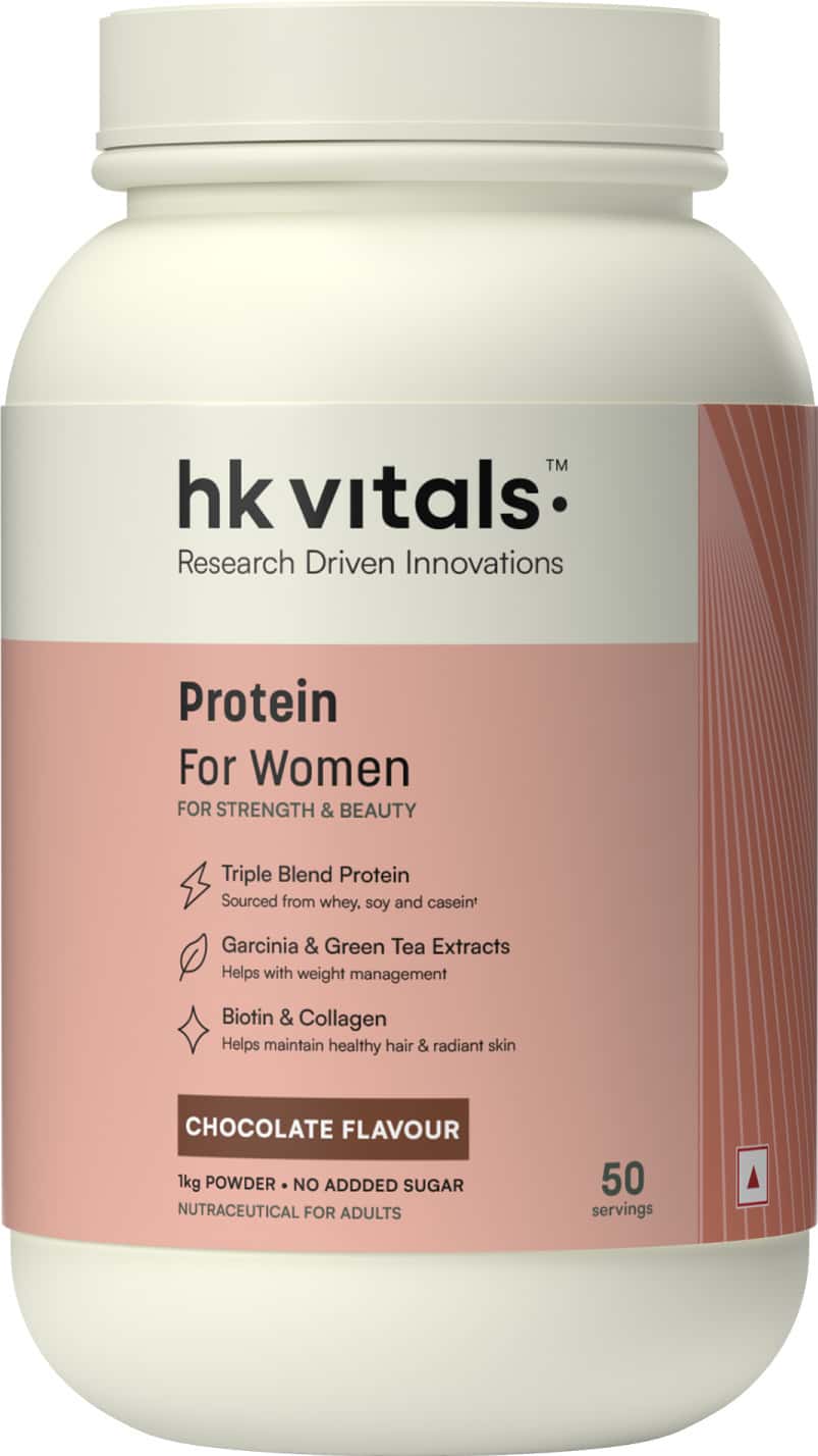 Hk Vitals Protein For Women With Triple Blend Protein (chocolate | 1kg / 2.2lbs) | Collagen