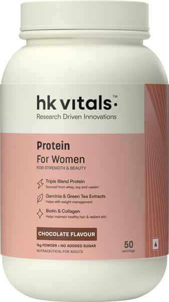 Hk Vitals Protein For Women With Triple Blend Protein (Chocolate | 1Kg / 2.2Lbs) | Collagen