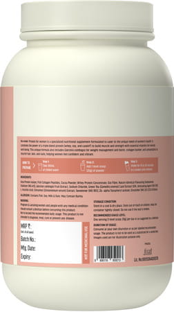 Hk Vitals Protein For Women With Triple Blend Protein (Chocolate | 1kg / 2.2lbs) | Collagen