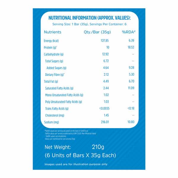 Muscleblaze 10G Protein Bar (Cookies & Cream | Pack Of 6) | Protein Blend