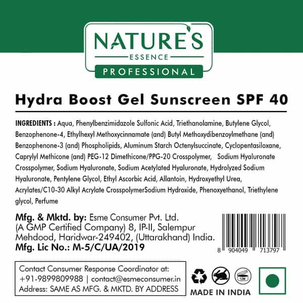 Nature's Essence Hydra Boost Gel Sunscreen Spf40 80G