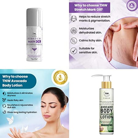 Tnw-The Natural Wash Body Care Combo With Stretch Mark Oil Body Lotion | Suitable For All Skin Types