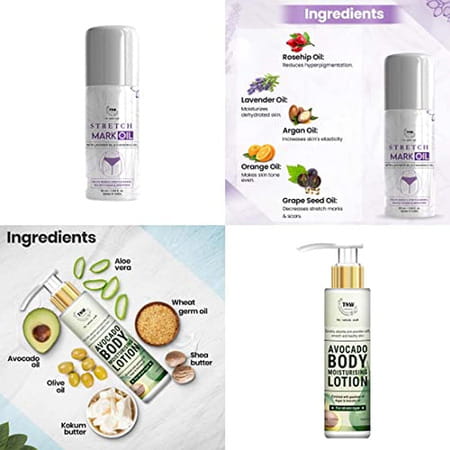 Tnw-The Natural Wash Body Care Combo With Stretch Mark Oil Body Lotion | Suitable For All Skin Types