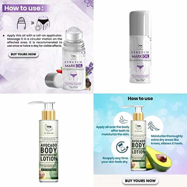 Tnw The Natural Wash Body Care Combo With Stretch Mark Oil Body Lotion | Suitable For All Skin Types