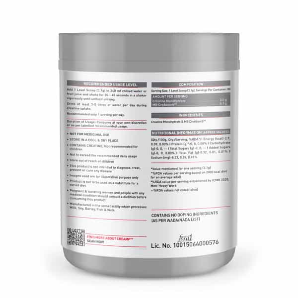 Muscleblaze Creatine Monohydrate Creamp With Creabsorb (250 G | Unflavoured) With Shaker | 650Ml