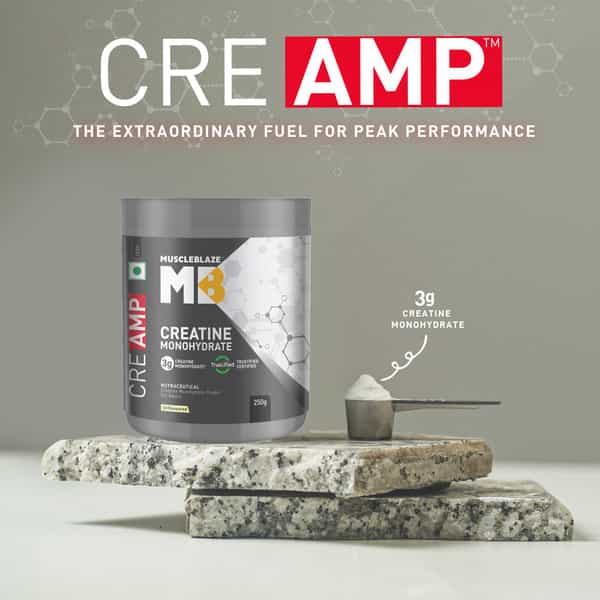 Muscleblaze Creatine Monohydrate Creamp With Creabsorb (250 G | Unflavoured) With Shaker | 650Ml