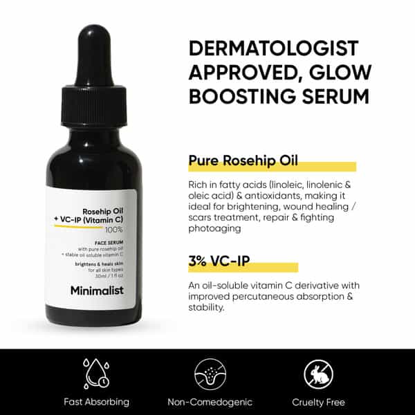 Minimalist Rosehip Face Oil With Vitamin C - 30Ml