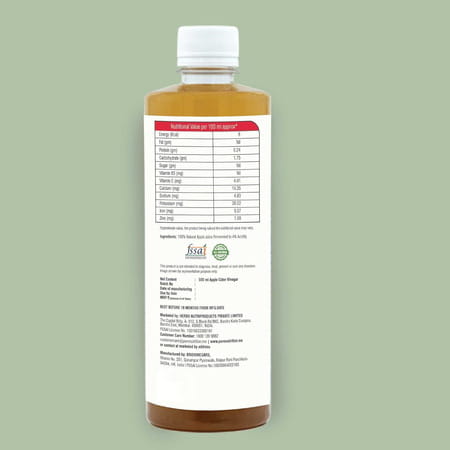 Pure Nutrition Raw Apple Cider Vinegar With Mother For Metabolic Weight Loss - 500ml
