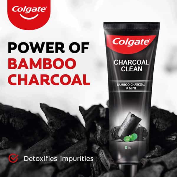 Colgate Charcoal Clean Toothpaste Bamboo Charcoal And Mint (Black Gel) 120Gm