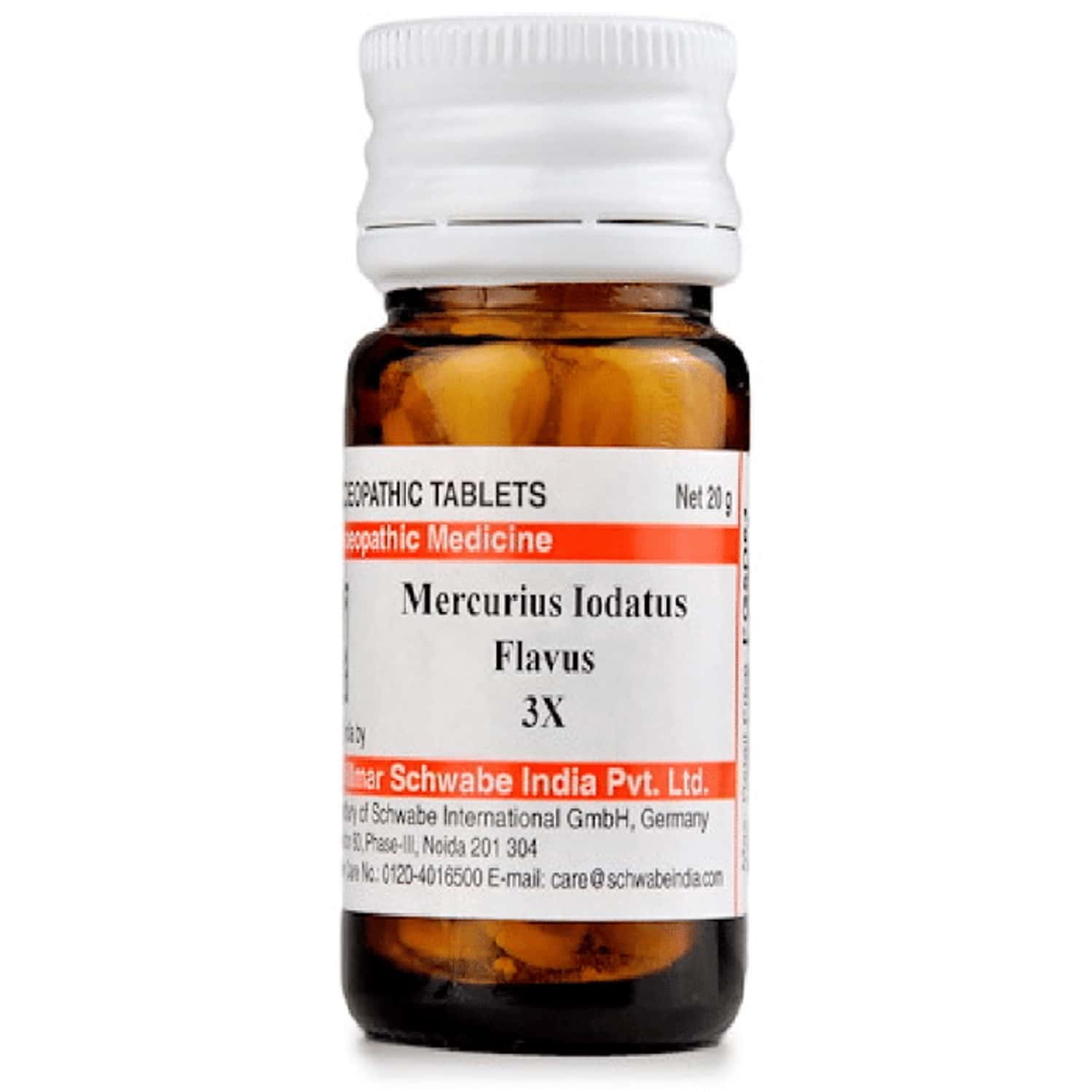 Dr. Willmar Schwabe India Mercurius Iodatus Flavus Trituration Tablet 3x 20 No's