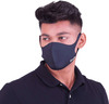 Frido Ultra Comfortable Midnight Black Unisex Face Mask|Silver+ Washable Medium Size Pack Of 1