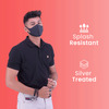 Frido Ultra Comfortable Midnight Black Unisex Face Mask|Silver+ Washable Medium Size Pack Of 1