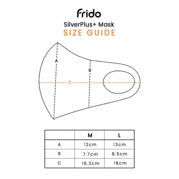 Frido Ultra Comfortable Midnight Black Unisex Face Mask|Silver+ Washable Medium Size Pack Of 1
