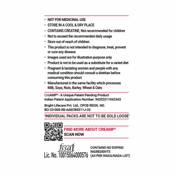 Muscleblaze Micronised Creatine Monohydrate Creamp Powder | Juicy Berries | 7 Sachets (4G Each)