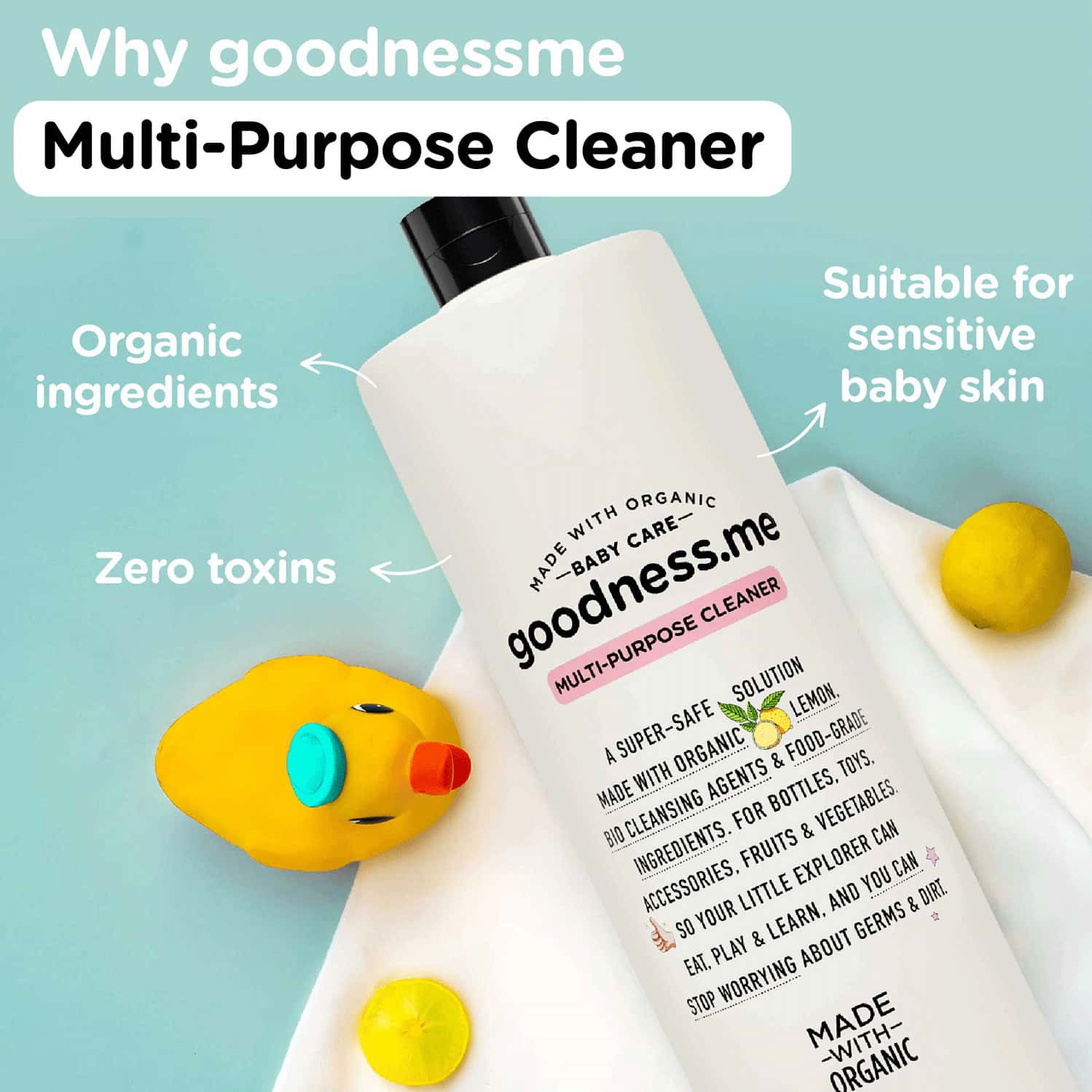 Buy GOODNESS.ME MADE WITH ORGANIC MULTIPURPOSE BABY CLEANER (BOTTLES