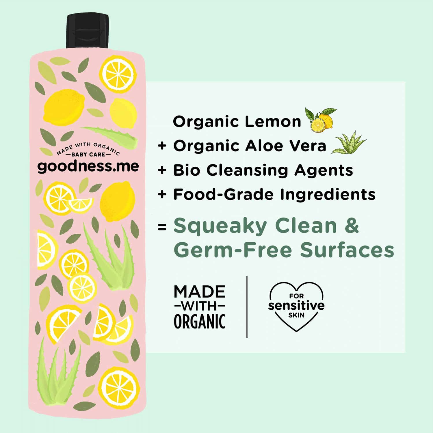 Buy GOODNESS.ME MADE WITH ORGANIC MULTIPURPOSE BABY CLEANER (BOTTLES