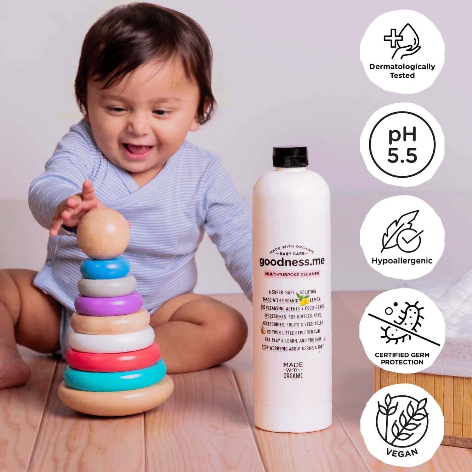 Buy GOODNESS.ME MADE WITH ORGANIC MULTIPURPOSE BABY CLEANER (BOTTLES