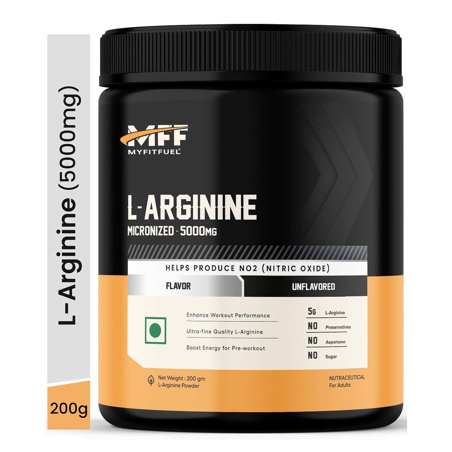 Myfitfuel L-arginine 200 Gm (0.44 Lbs) Unflavoured| Amino Acid