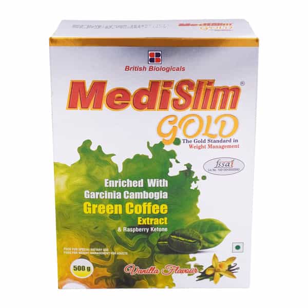Medislim Gold Weight Management Vanilla Flavour Oral Powder Box 500 Gm