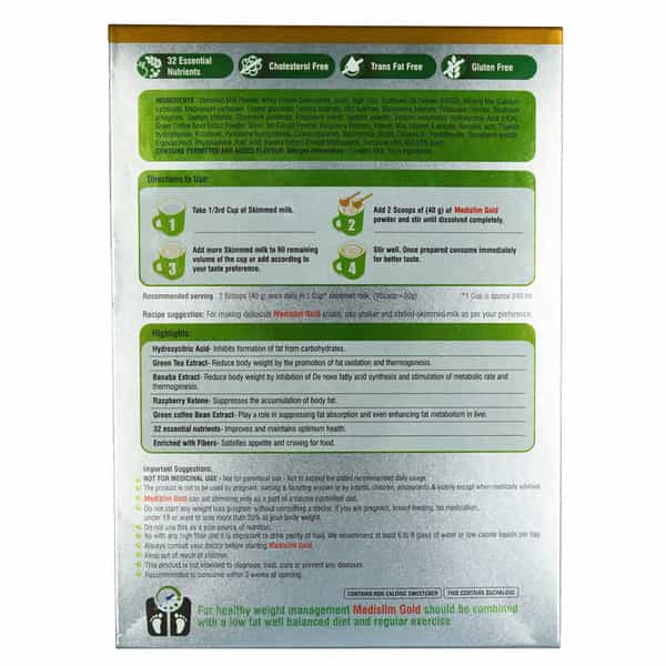 Medislim Gold Weight Management Vanilla Flavour Oral Powder Box 500 Gm