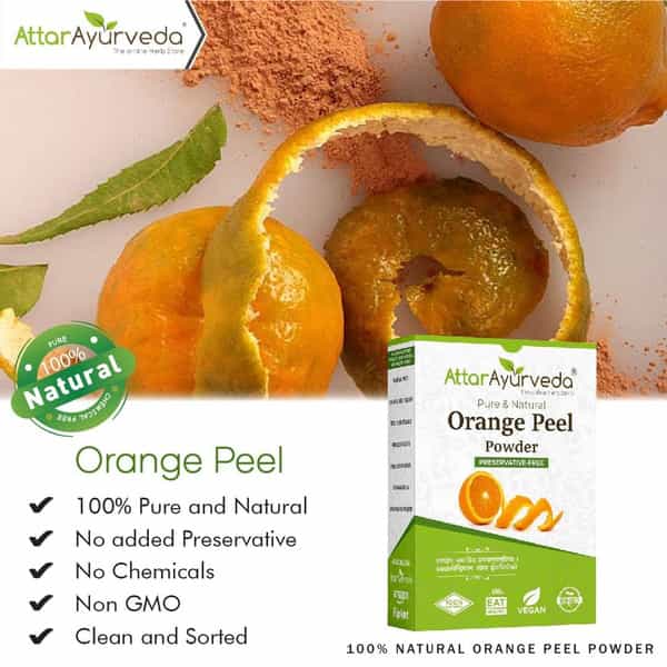 Attar Ayurveda Orange Peel Powder For Face Skin Whitening (200 Grams)