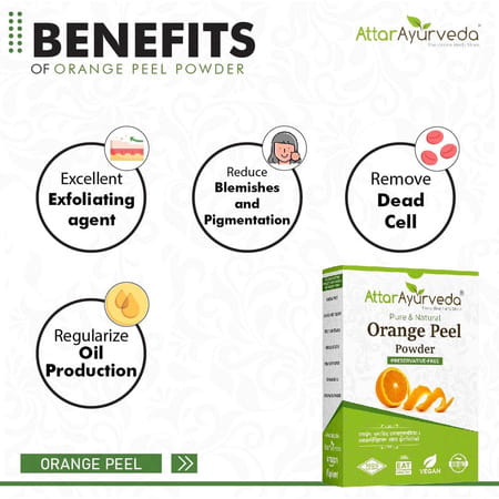 Attar Ayurveda Orange Peel Powder For Face Skin Whitening (200 Grams)