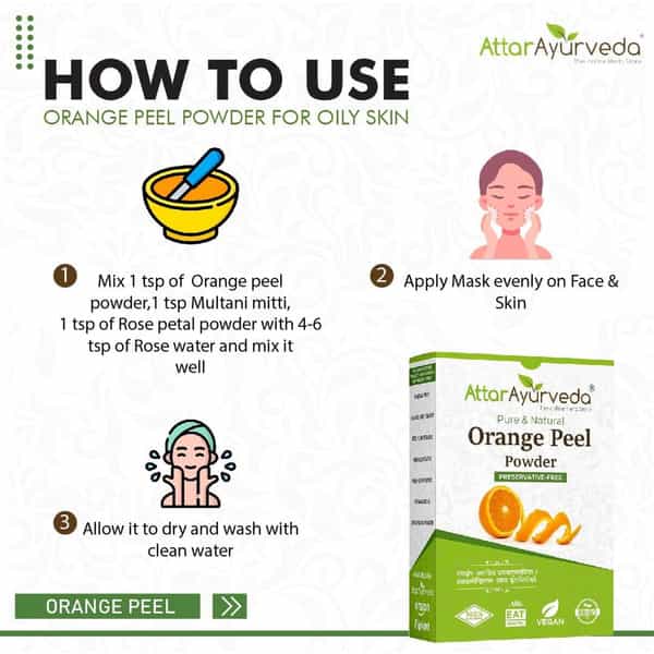 Attar Ayurveda Orange Peel Powder For Face Skin Whitening (200 Grams)