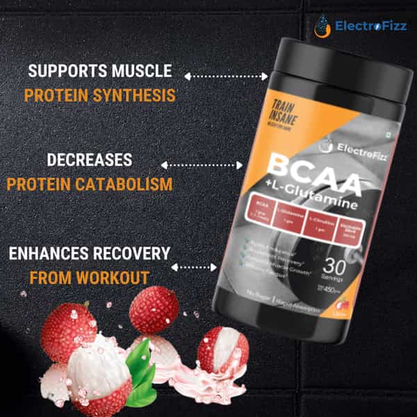 Electrofizz Bcaa 7Gms (2:1:1 Formula) - Pre/Post Workout & Intra Workout (400G)- Litchee 40 Servings