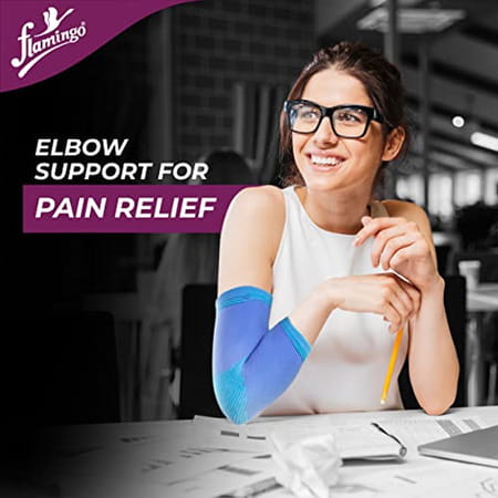 Flamingo Elbow Support Premium For A Workout | Color-Blue | Size-Xl