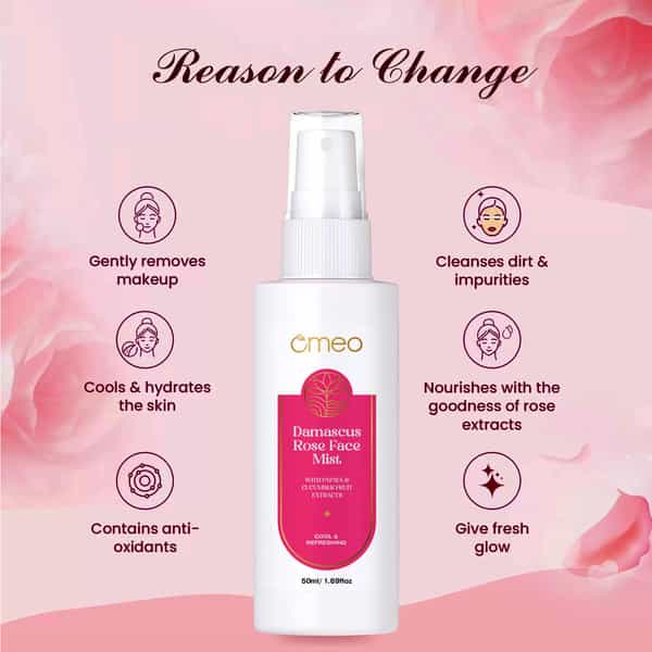 Omeo Rosemary Alcohol-Free Face Mist Toner | For Men & Women - 50 Ml