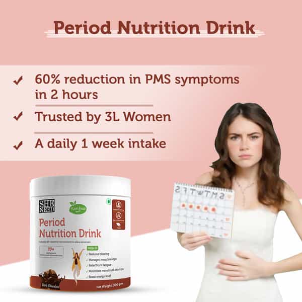 Sheneed Period Relief Combo Sheneed Period Nutrition Drink 300Gm & Sheneed Cramp Relief Oil 10Ml