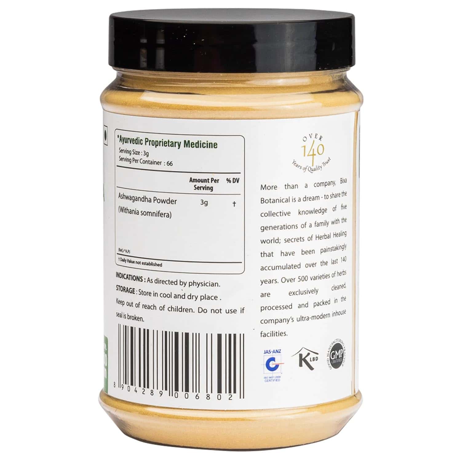 BIXA BOTANICAL ASHWAGANDHA ROOT POWDER-SUPPORTS IMMUNITY | OVERALL ENERGY & GOOD SLEEP(200G)