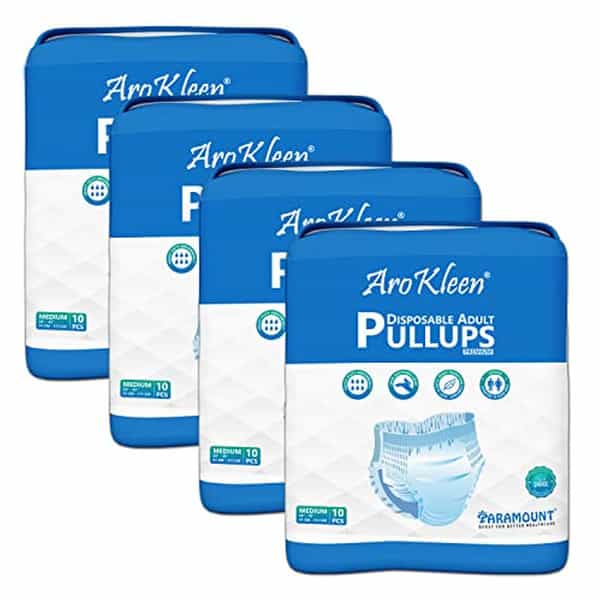 Arokleen Adult Diaper Pull-Ups Medium (Waist Size: 61 Cm-115 Cm) 10 Pcs Per Packet Pack Of 4