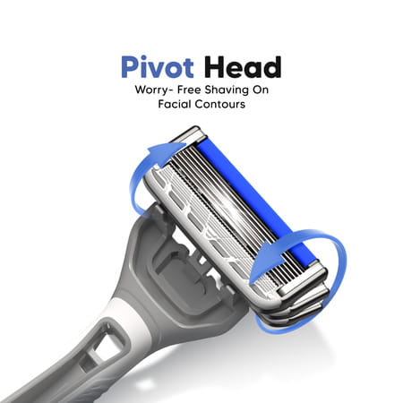 Letsshave Pro 6 Portable Razor For Men Pack Of 6 + Transparent Gel 15 Ml