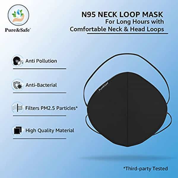 Khadi Essentials Pure & Safe Washable & Reusable Cotton Ffp2 N95 Neck Loop Mask Pack Of 2
