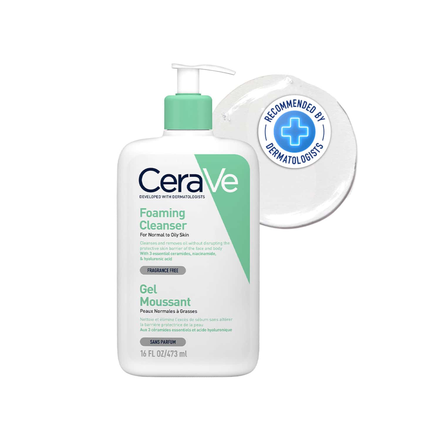 Cerave Foaming Daily Gel Cleanser For Normal To Oily Skin -473ml
