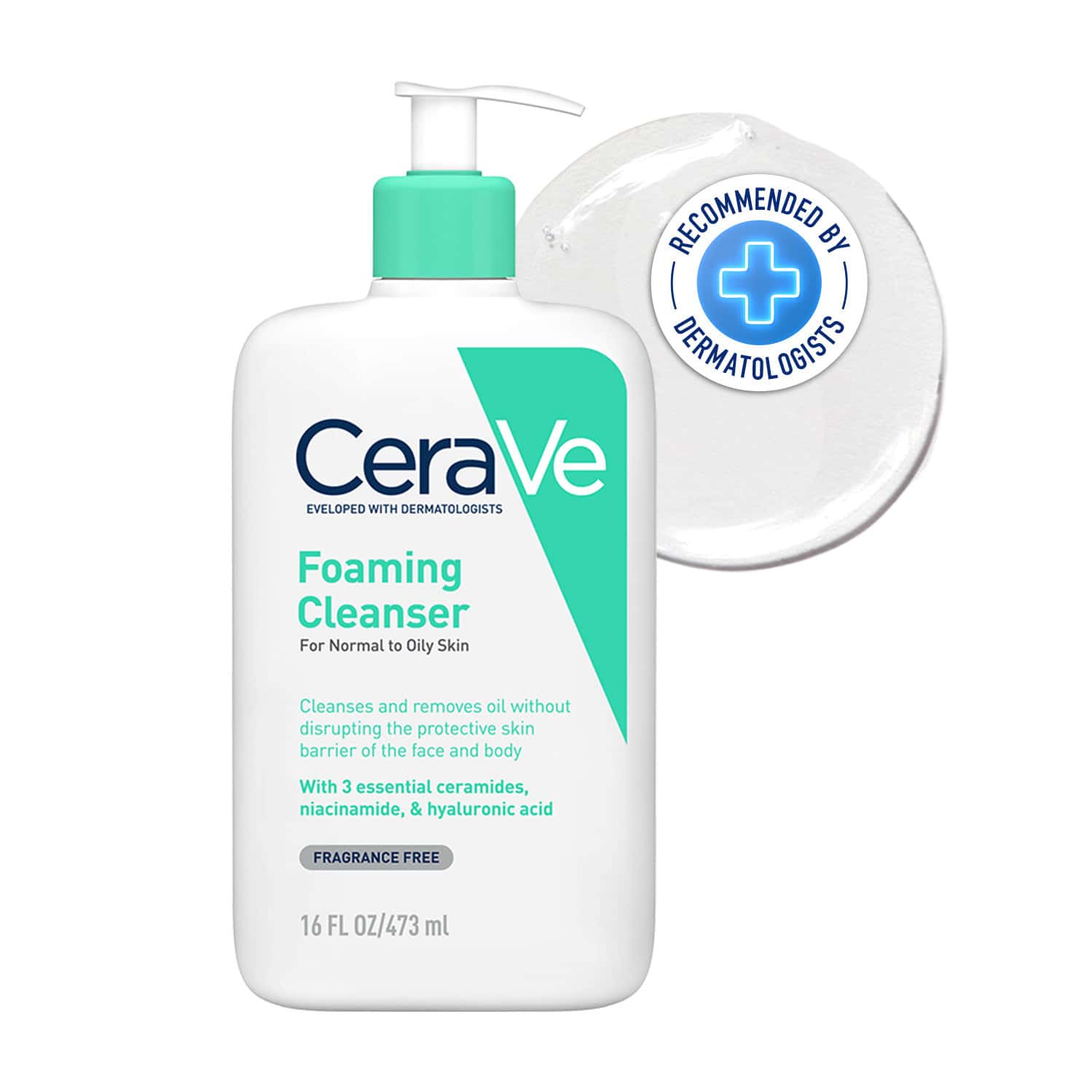 Cerave Foaming Daily Gel Cleanser For Normal To Oily Skin -473ml