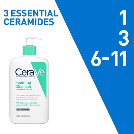 Cerave Foaming Daily Gel Cleanser For Normal To Oily Skin -473ml