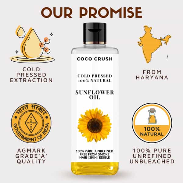 Coco Crush Cold Pressed Sunflower Oil - 200Ml