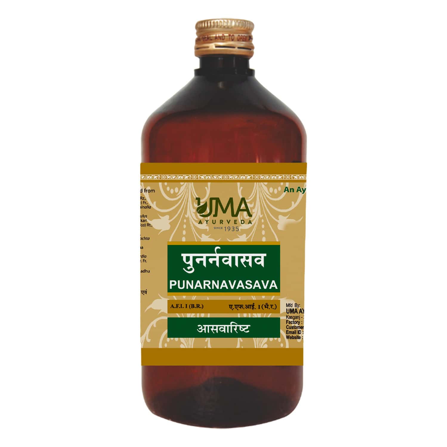 Uma Ayurveda Punarnavasava Ayurvedic Syrup 450 Ml